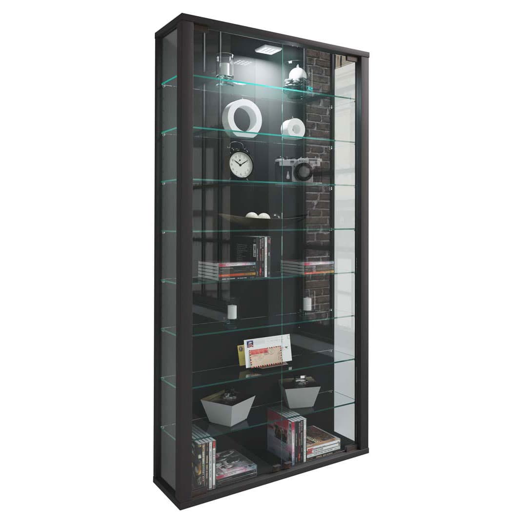 LumoMaxi Vitrinenschrank 2 Glastüren schwarz.