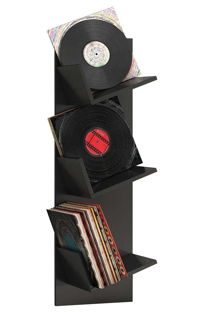 Sulda Regal wandhängend für LP 3 Ablagen schwarz.