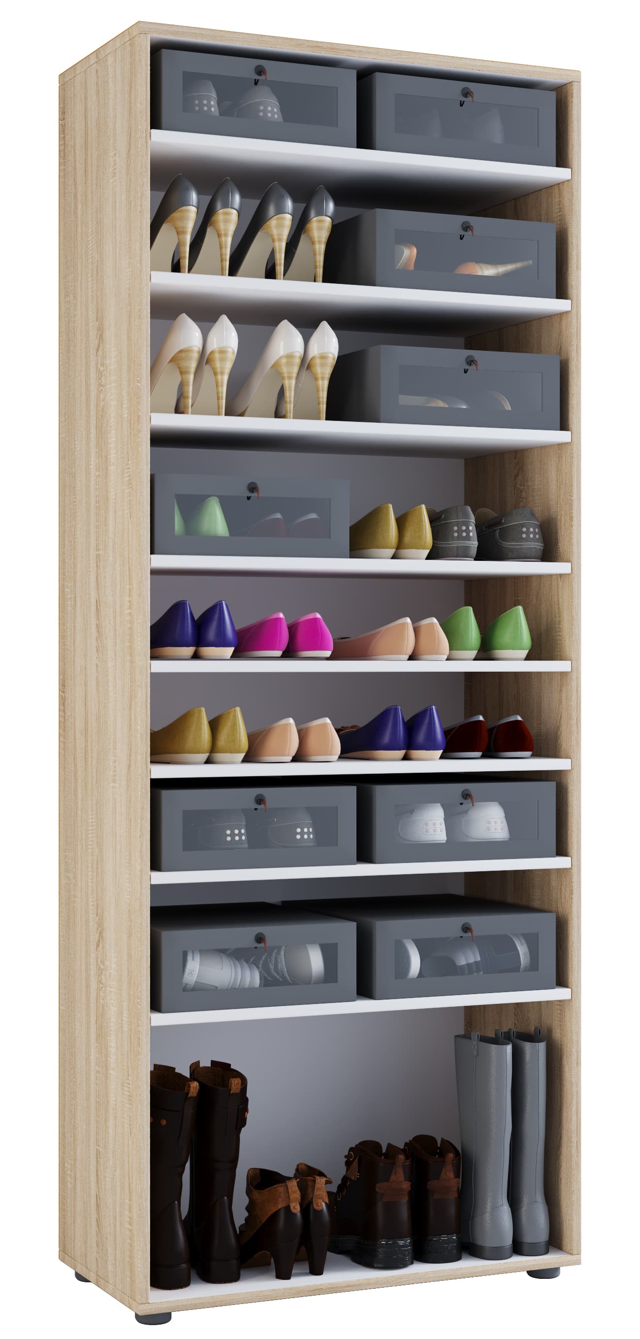 Vandol I Schuhschrank 9 Fächer Sonoma-Eiche dekor.