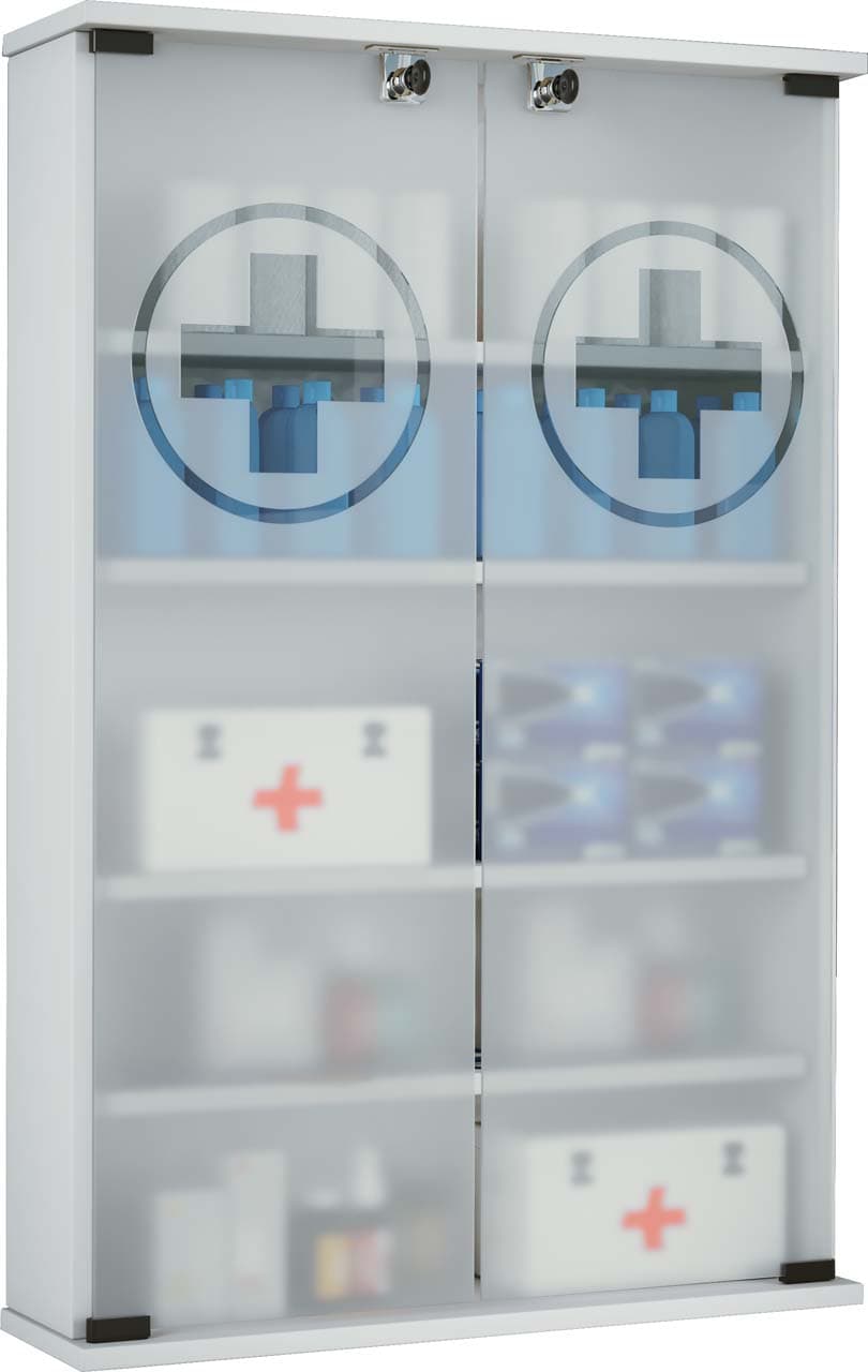 Janula Badschrank , Medizinschrank weiß.