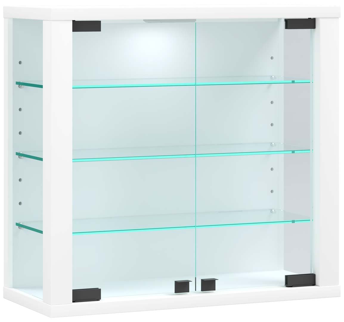 VitrosaS Vitrinenschrank wandhängend 2 Glastüren weiß.