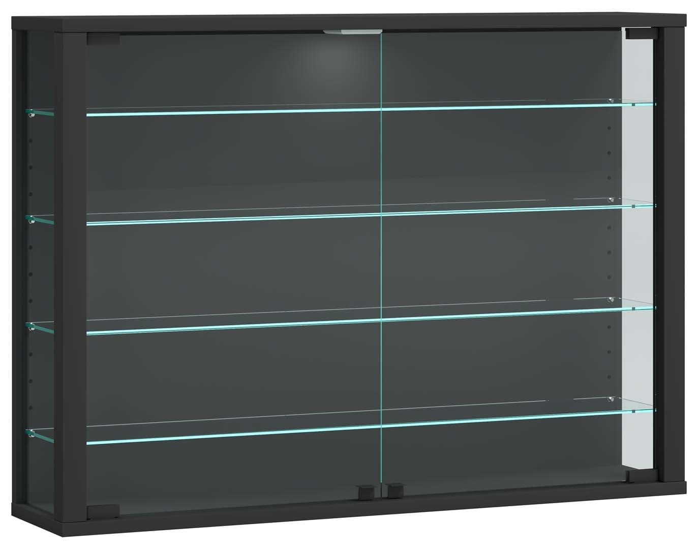 VitrosaL Vitrinenschrank wandhängend 2 Glastüren anthrazit.