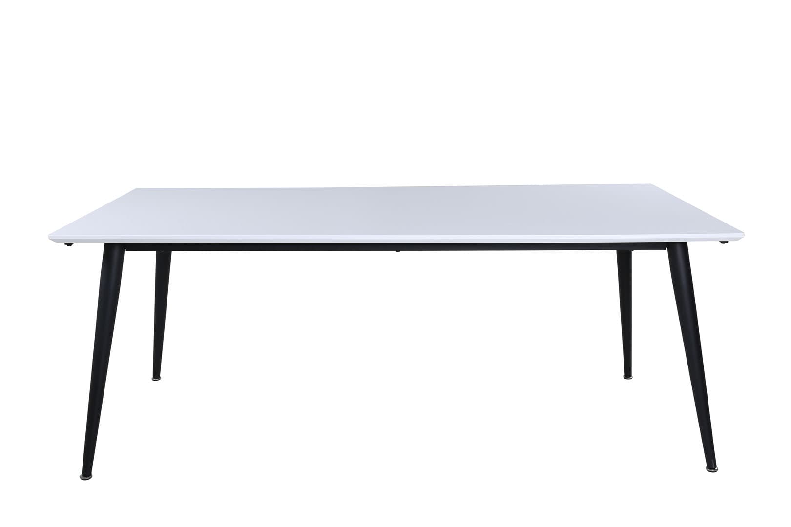 Jimmy Esstisch 90x195/285cm inkl. Zusatzplatten HPL weiß, schwarz.
