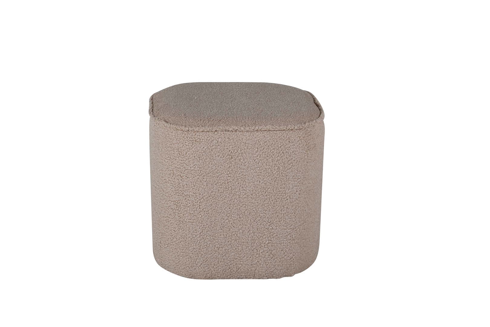 Piff Pouf, Hocker Ø44cm Teddystoff beige.