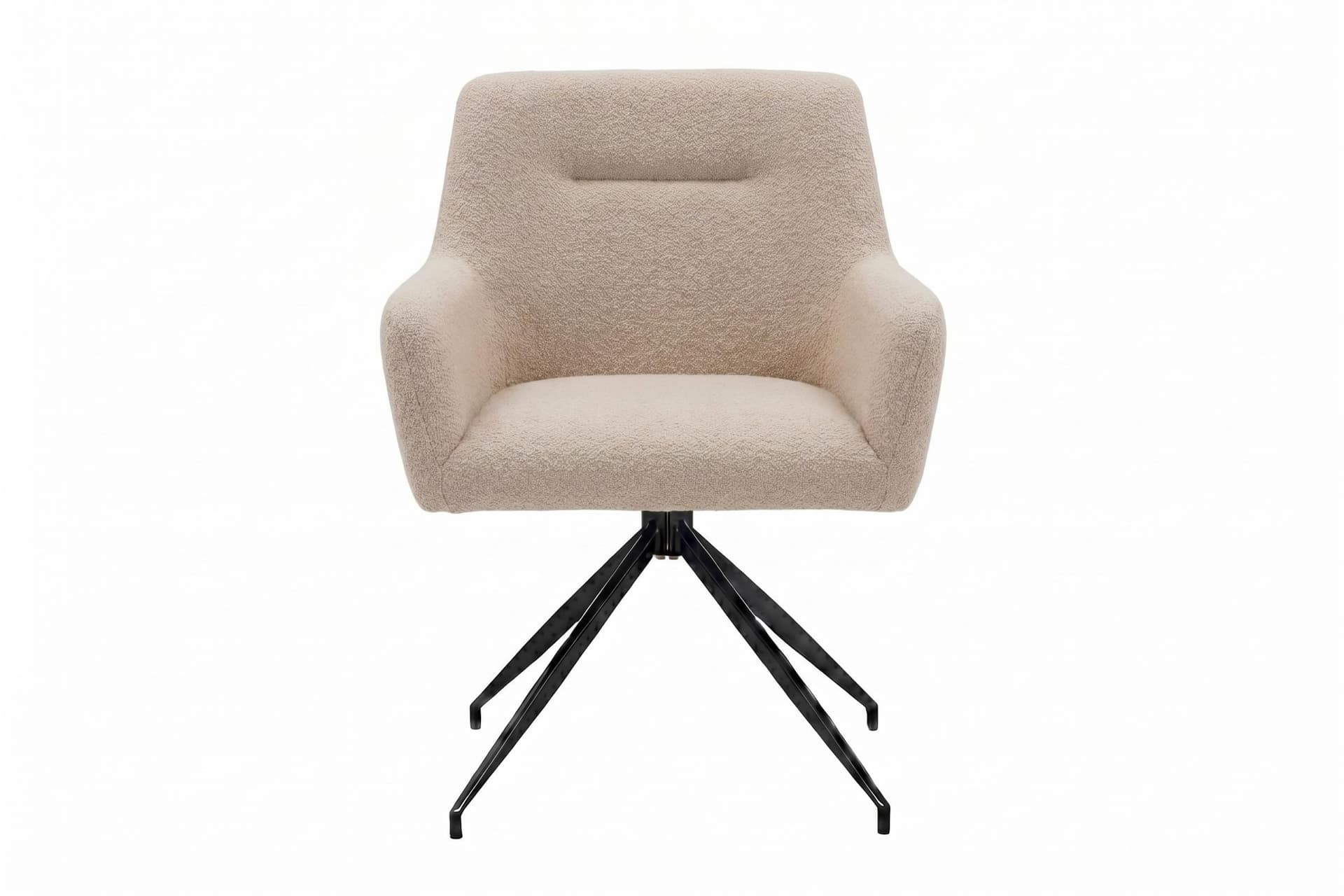 Moon Esszimmerstuhl mit 360°-Drehfunktion Bouclé beige.