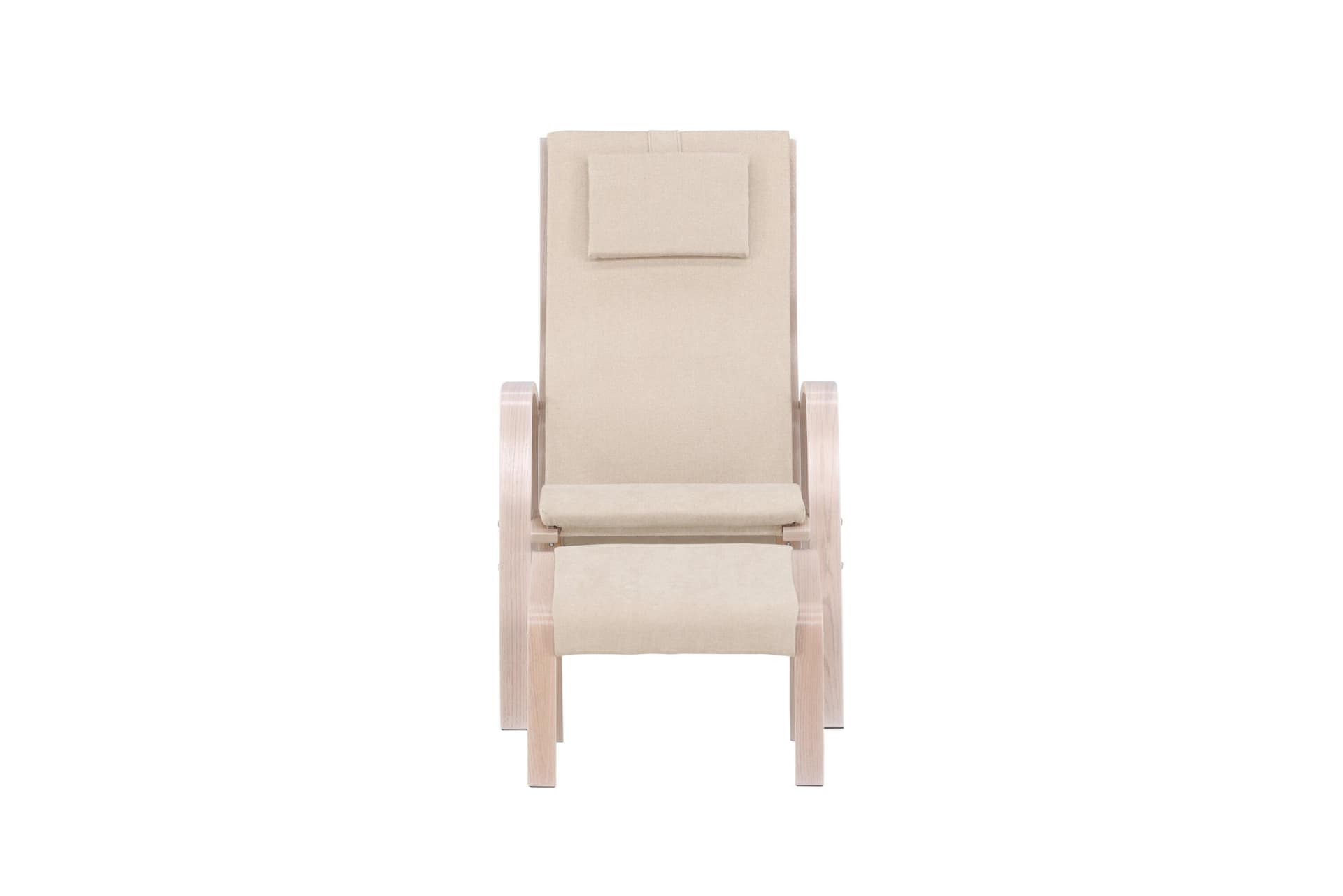 Grötö Sessel mit Fußhocker beige.