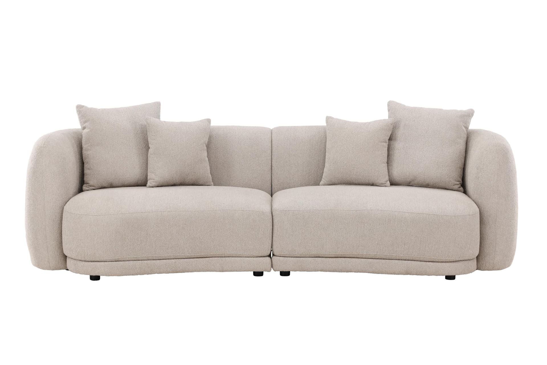 Cielo Sofa 3-Sitzer 4 Zierkissen beige.