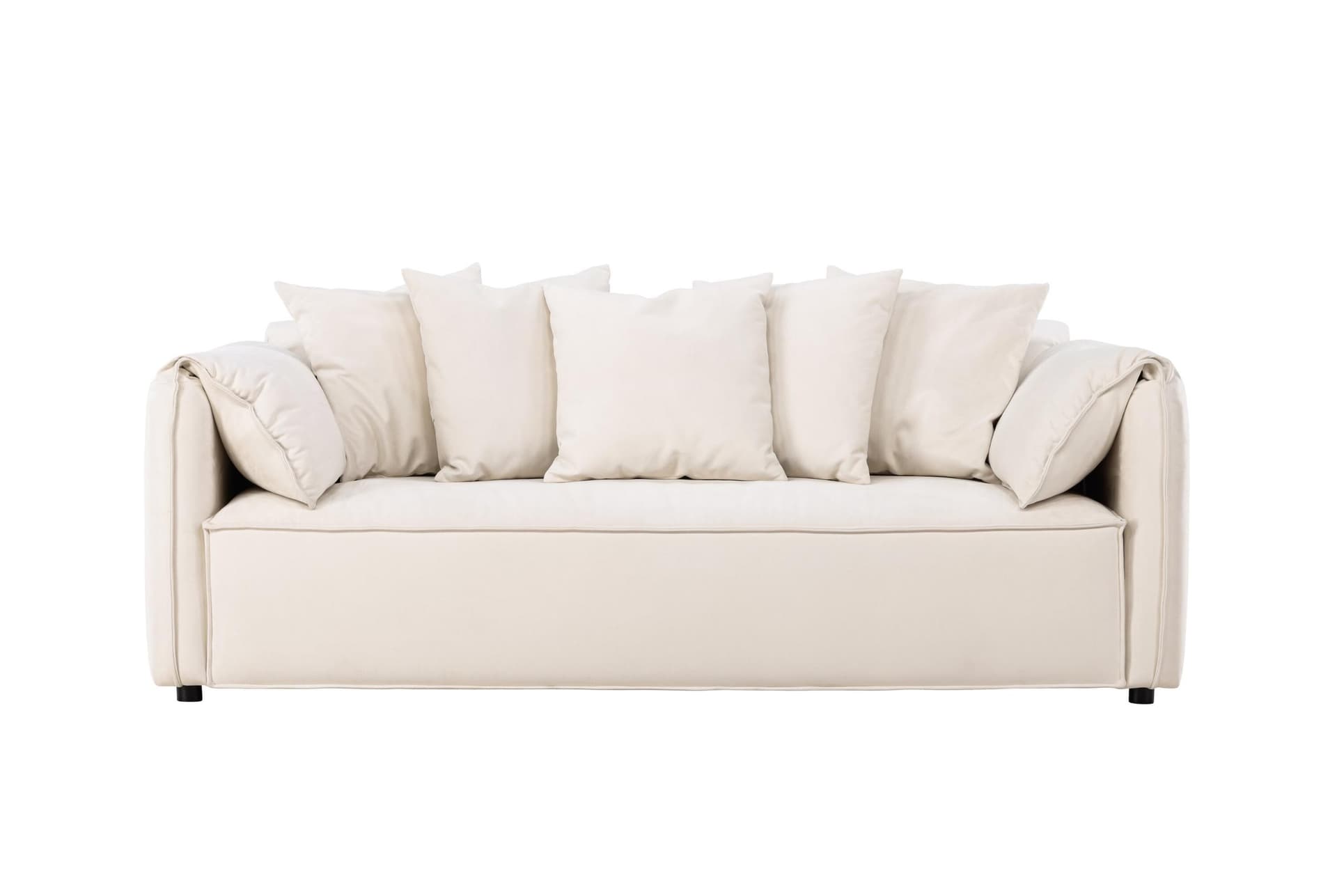 Torekov Sofa 3-Sitzer 5 Zierkissen beige.