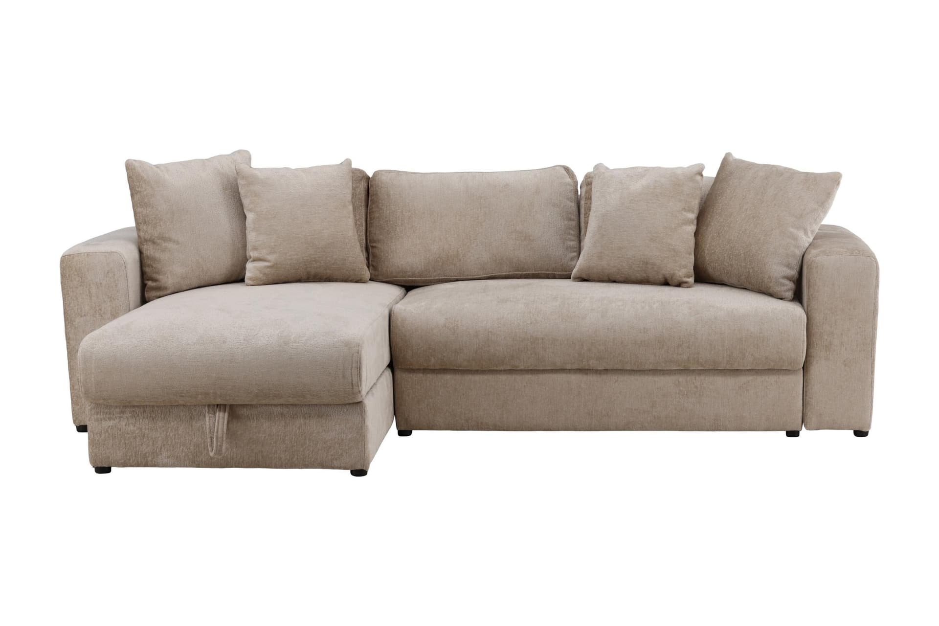 Bellman Schlafsofa 3-Sitzer-Chaiselongue Samt mit Stauraum beige.
