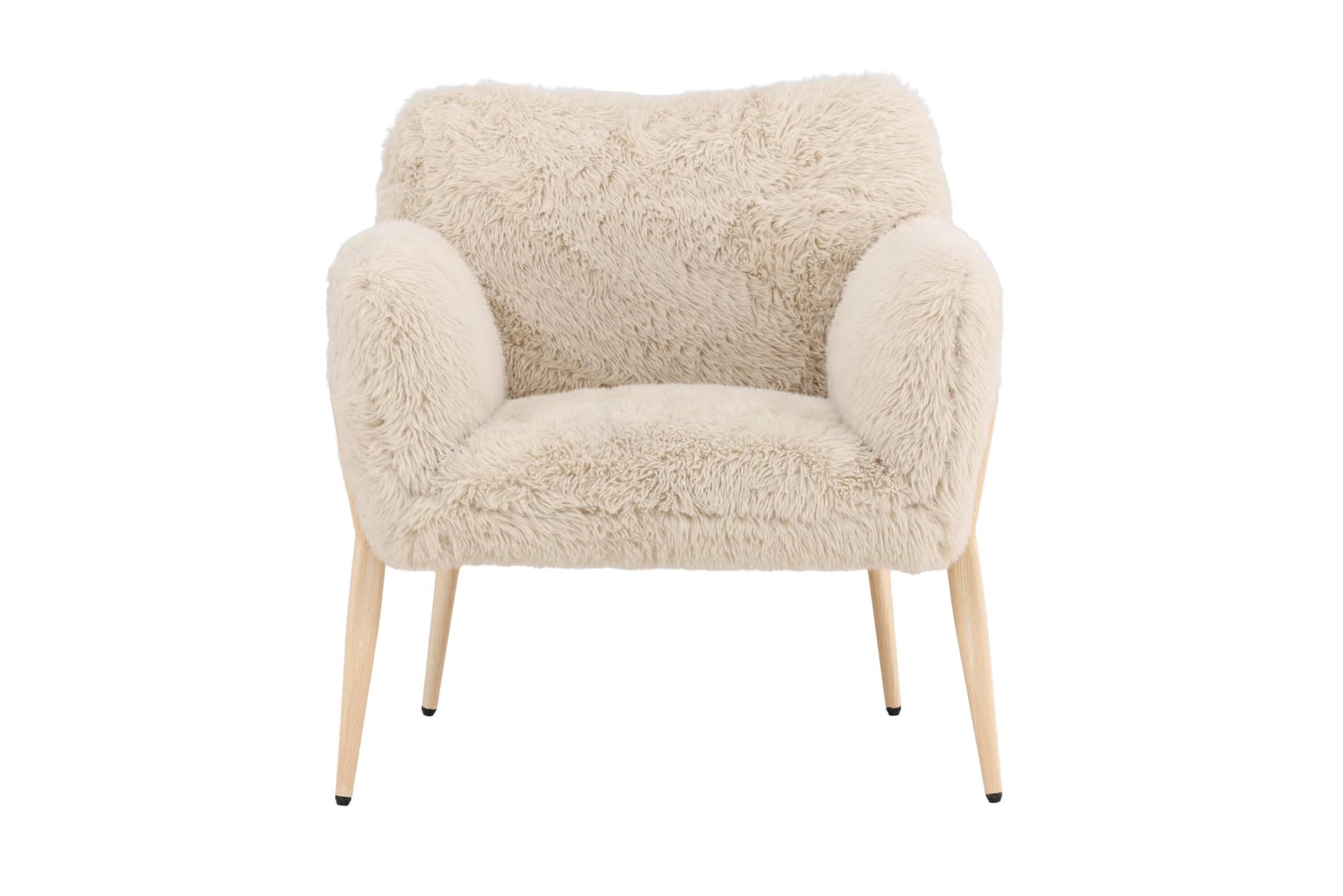 Zenzi Sessel Kunstfell beige.