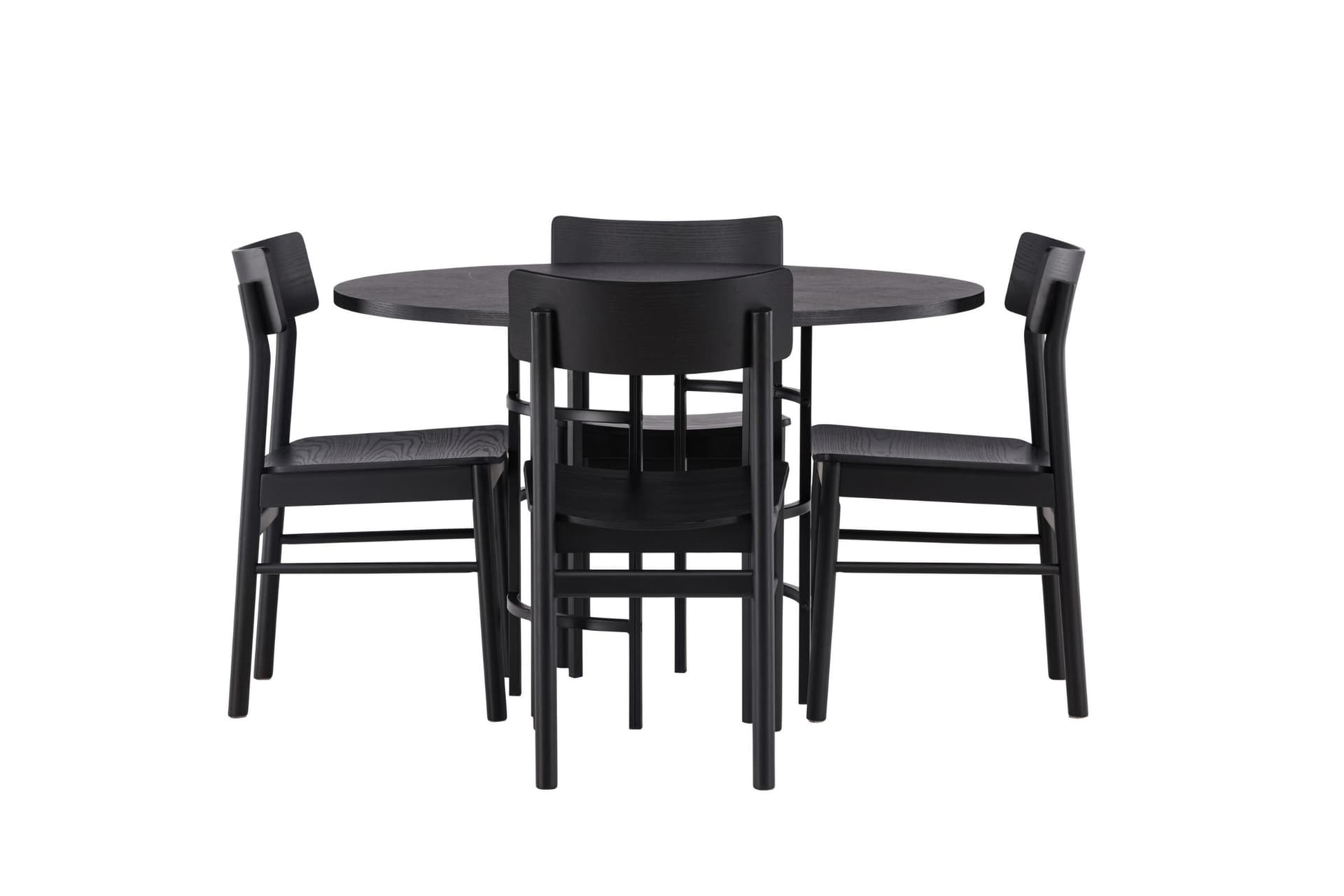 Copenhagen Essgruppe Esstisch schwarz 4 Stühle schwarz.