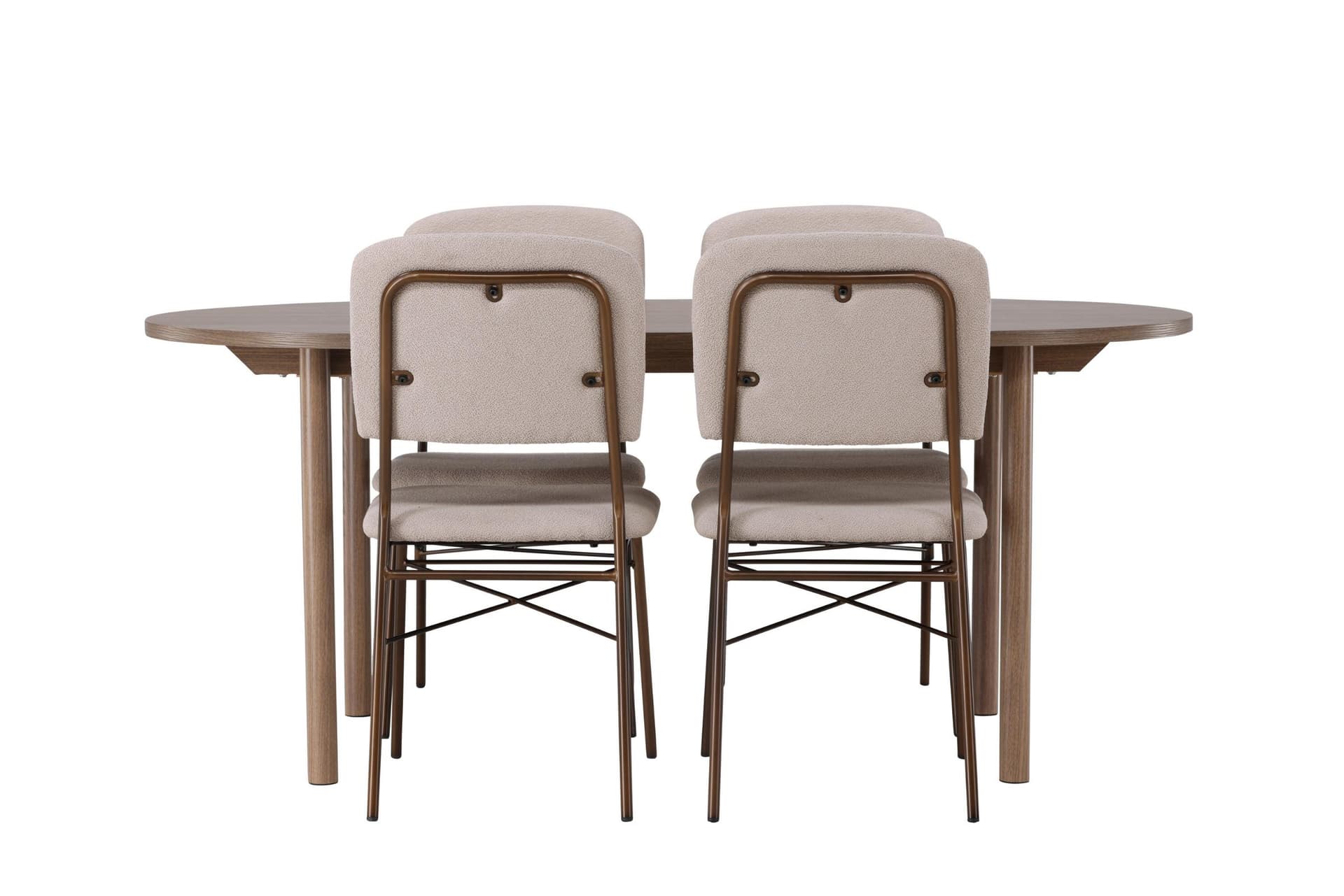 Andy Essgruppe Esstisch Natur 4 Stühle beige.