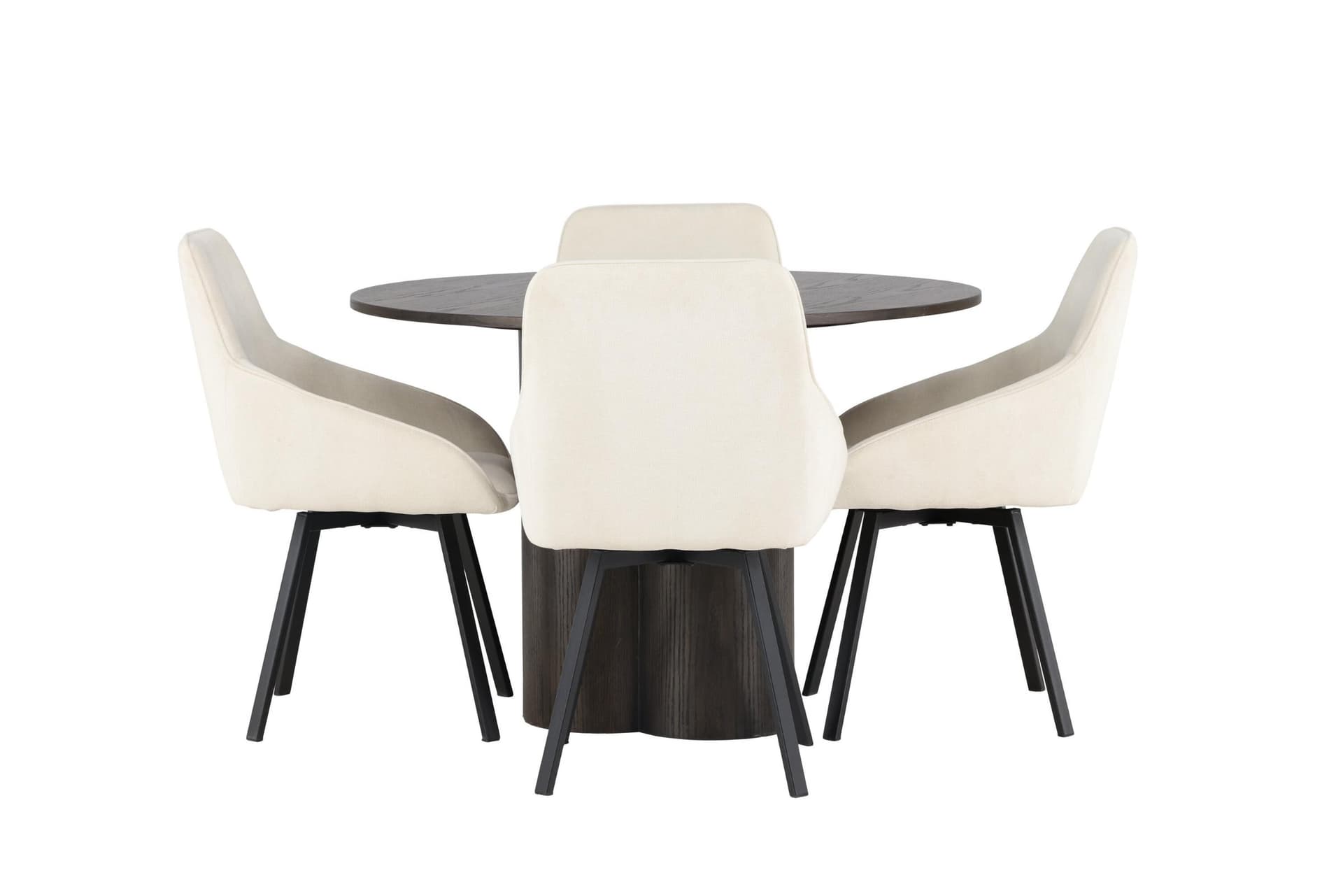 Olivia Essgruppe Esstisch Mokka 4 Stühle beige.