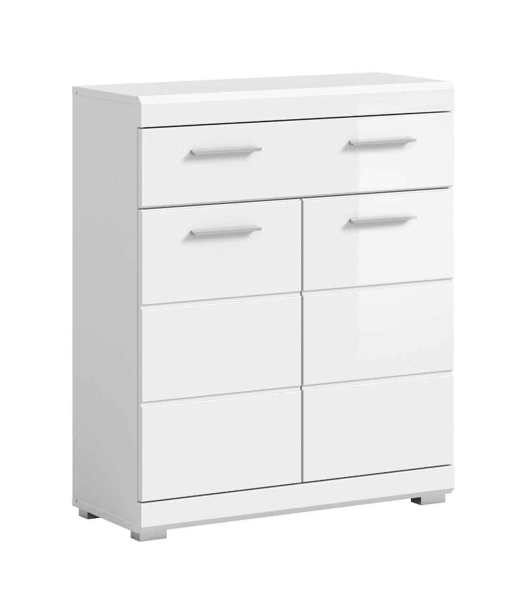 Scout Badschrank 2 Türen, 1 Schublade Weiß hochglanz, weiß.