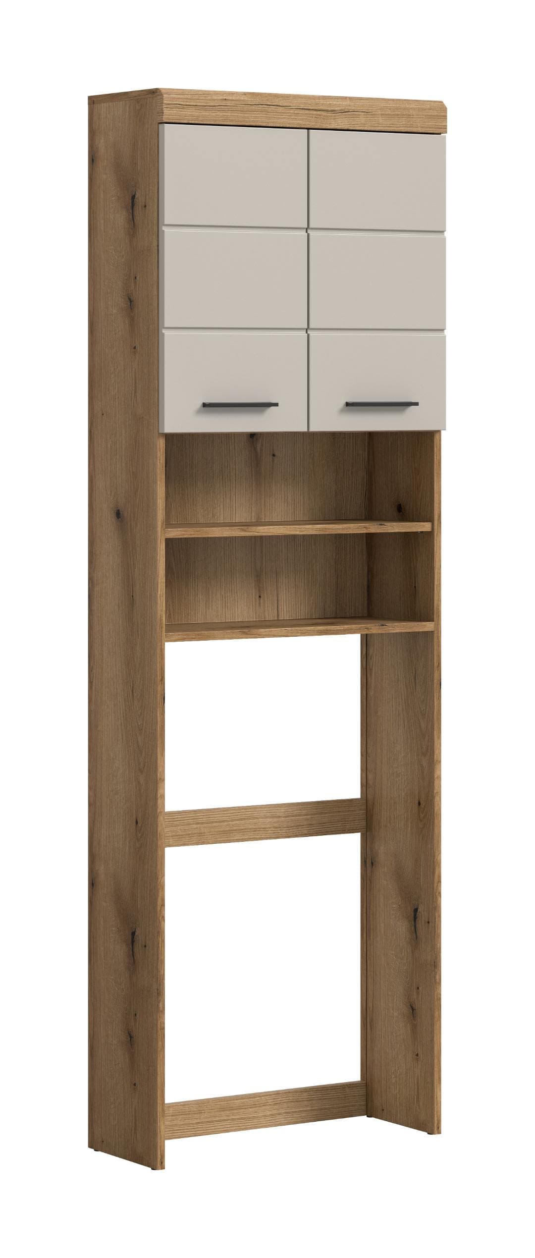 Scout Waschmaschinenschrank 2 Türen, 3 Regale Kaschmir Dekor matt, Eiche Dekor.
