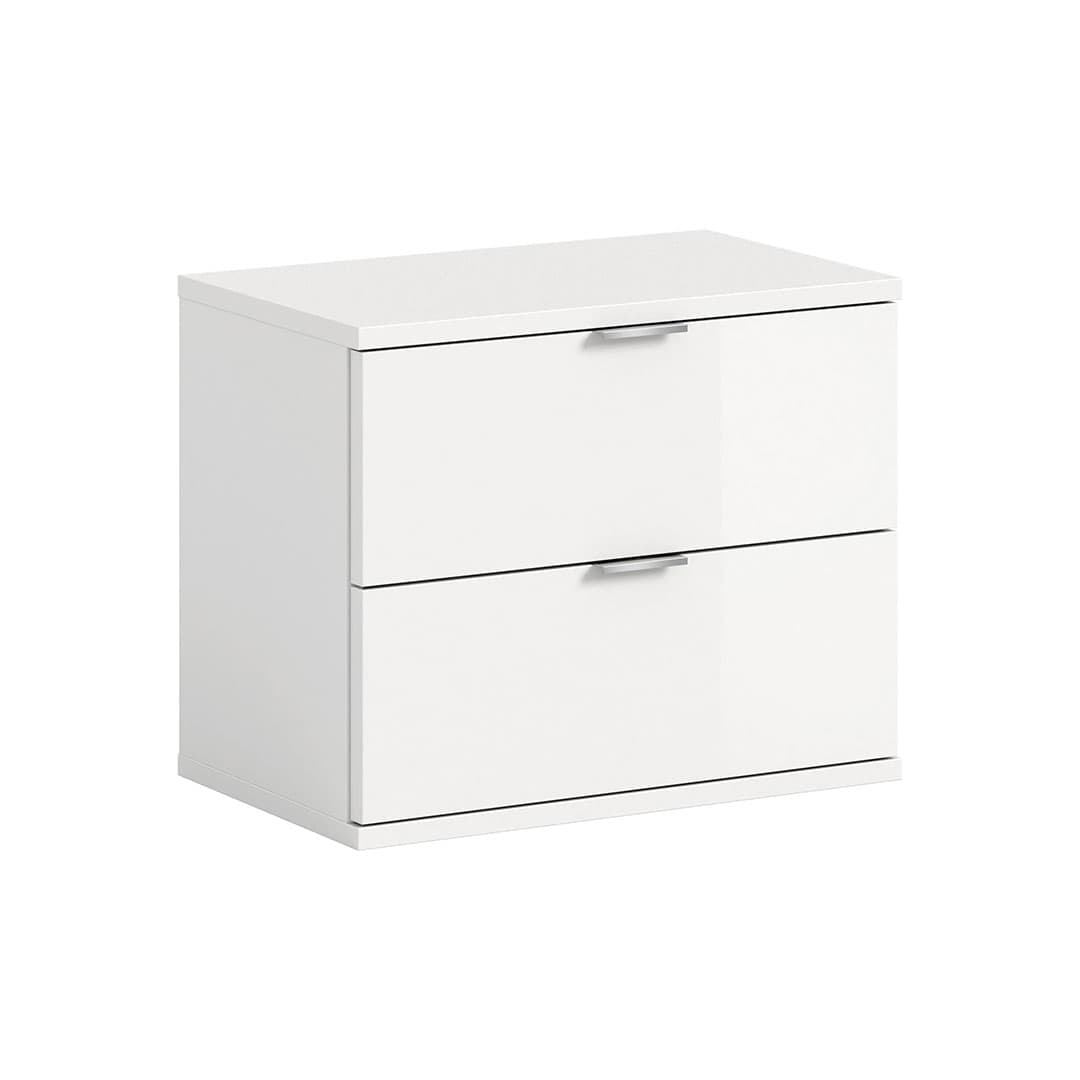 ProjektX Schuhschrank Bank 2 Schubladen weiß Hochglanz.