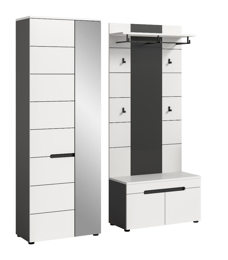 Canu Garderobenmöbel Set C27 weiß, grau.