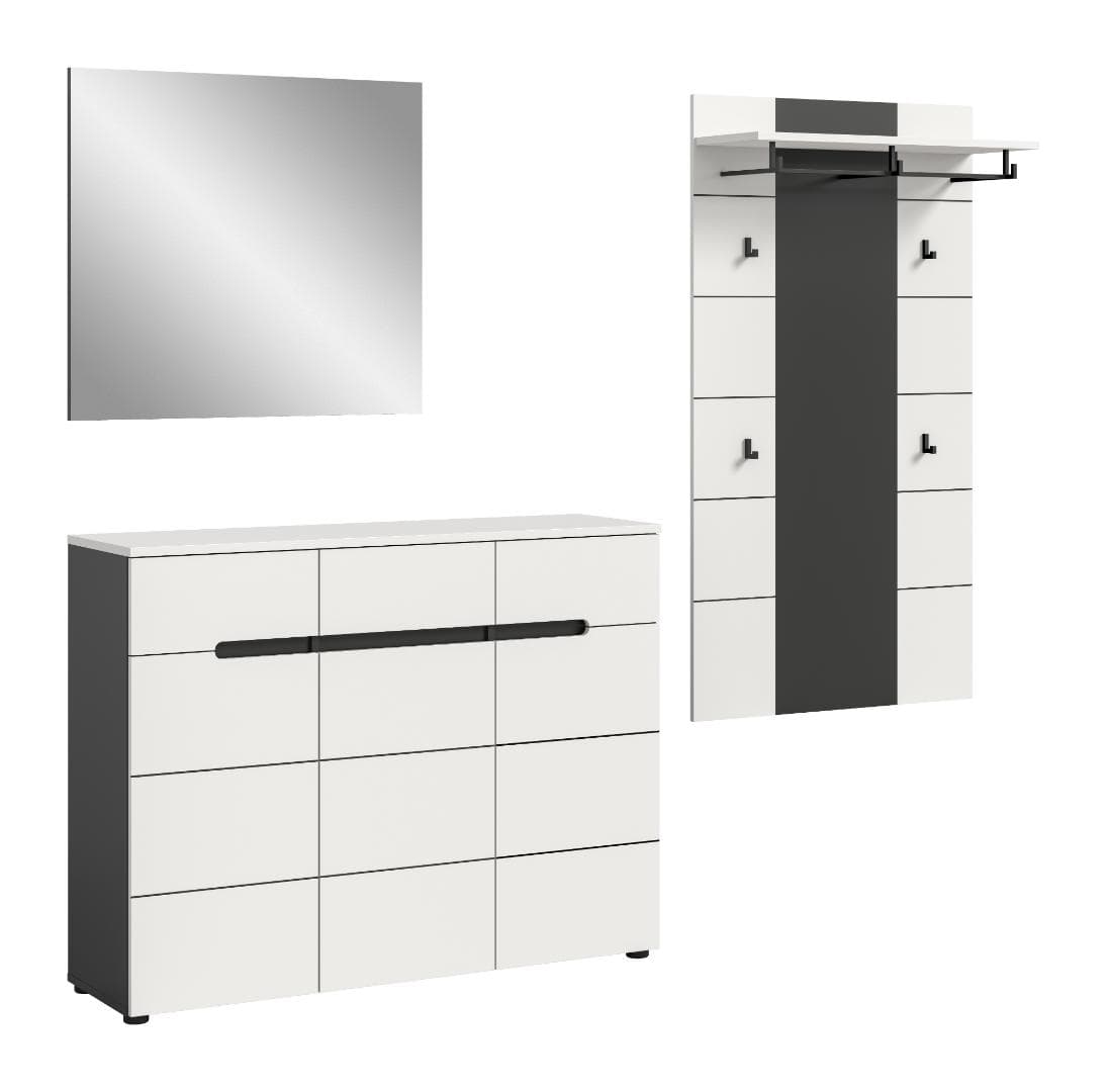 Canu Garderobenmöbel Set C29 weiß, grau.