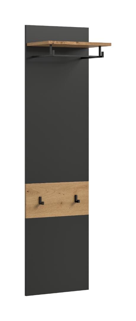 Canu Wandgarderobe 2 Haken Eiche Dekor, grau.