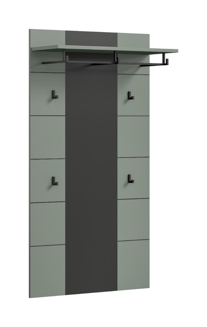 Canu Wandgarderobe 4 Haken staubgrün, dunkelgrau.
