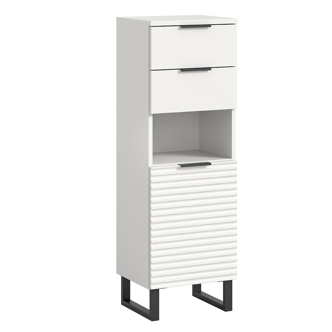Riff Badschrank 2 Schubladen 1 Tür 1 Fach weiß.