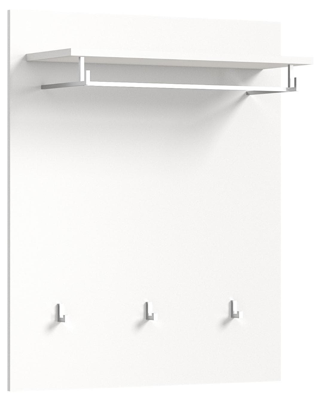 Solero Wandgarderobe 3 Haken weiß hochglanz, weiß.