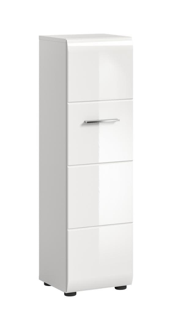 Ice Badschrank 1 Tür Weiß hochglanz, weiß.