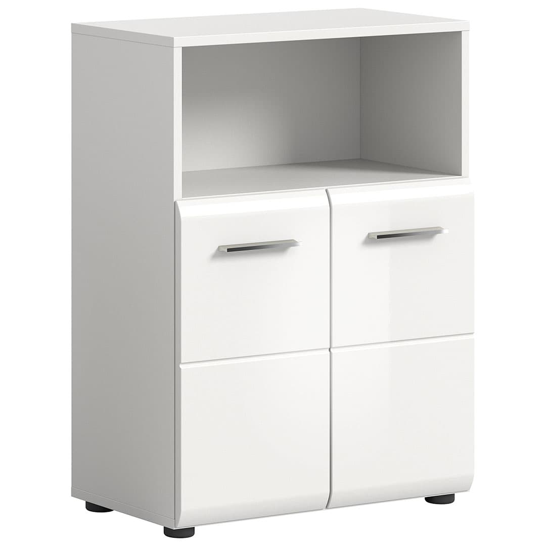 Ice Badschrank 2 Türen 1 Fach weiß Hochglanz.