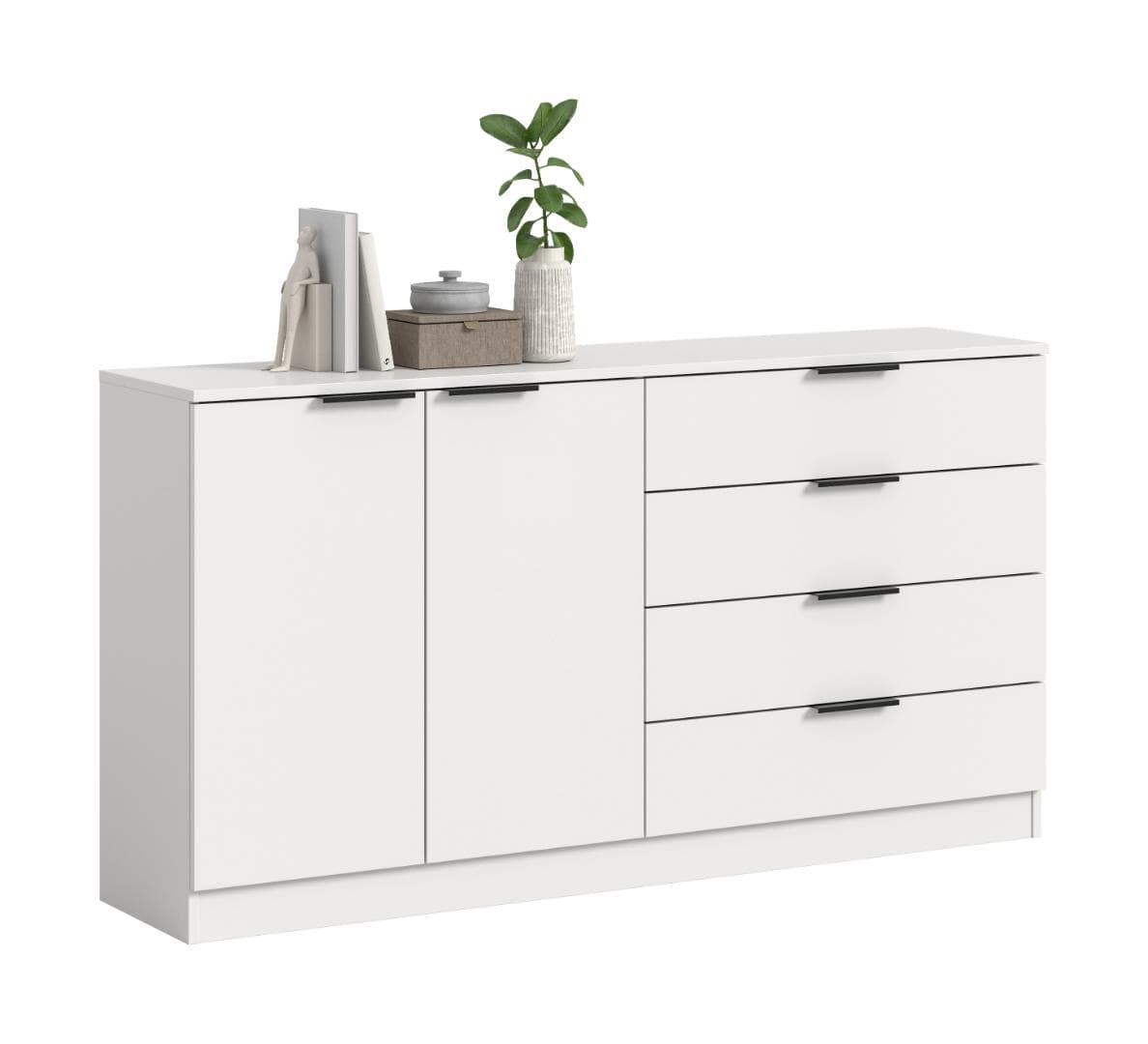 Kopenhagen Sideboard 4 Schubladen, 2 Türen weiß.