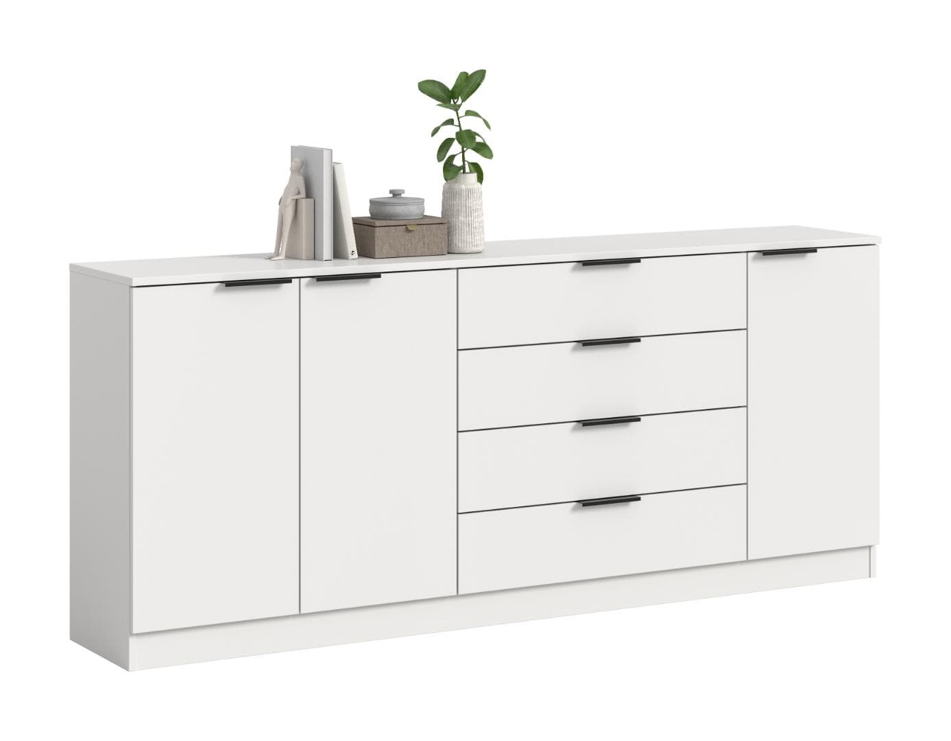 Kopenhagen Sideboard 4 Schubladen, 3 Türen weiß.