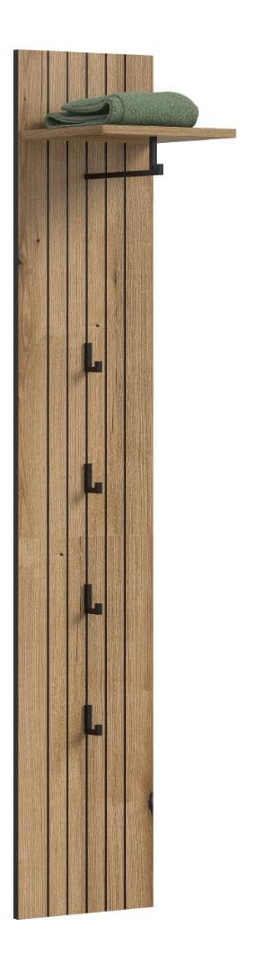 Station Wandgarderobe 4 Haken Eiche Dekor.