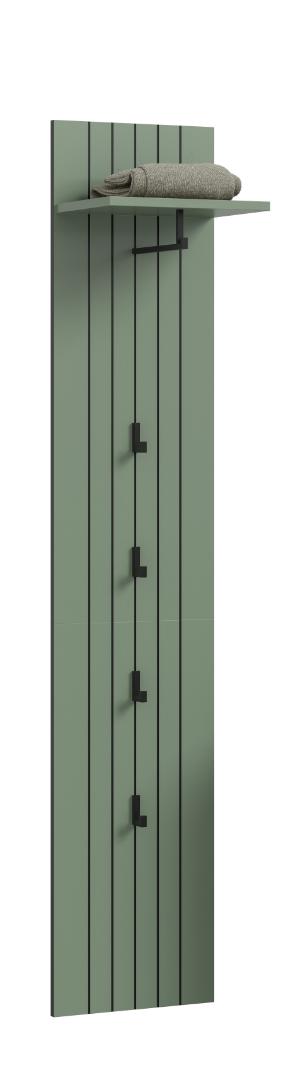 Station Wandgarderobe 4 Haken staubgrün.