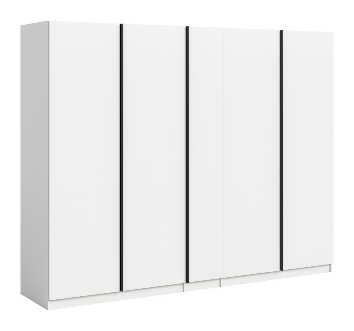 Oakland Kleiderschrank 5 Türen weiß.