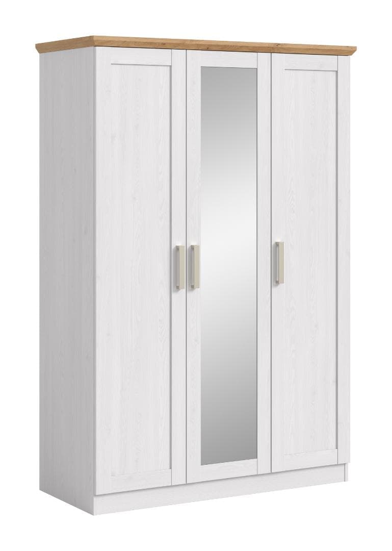 Florenz Kleiderschrank 2 Türen, 1 Spiegeltür sibirische Lärche Dekor.