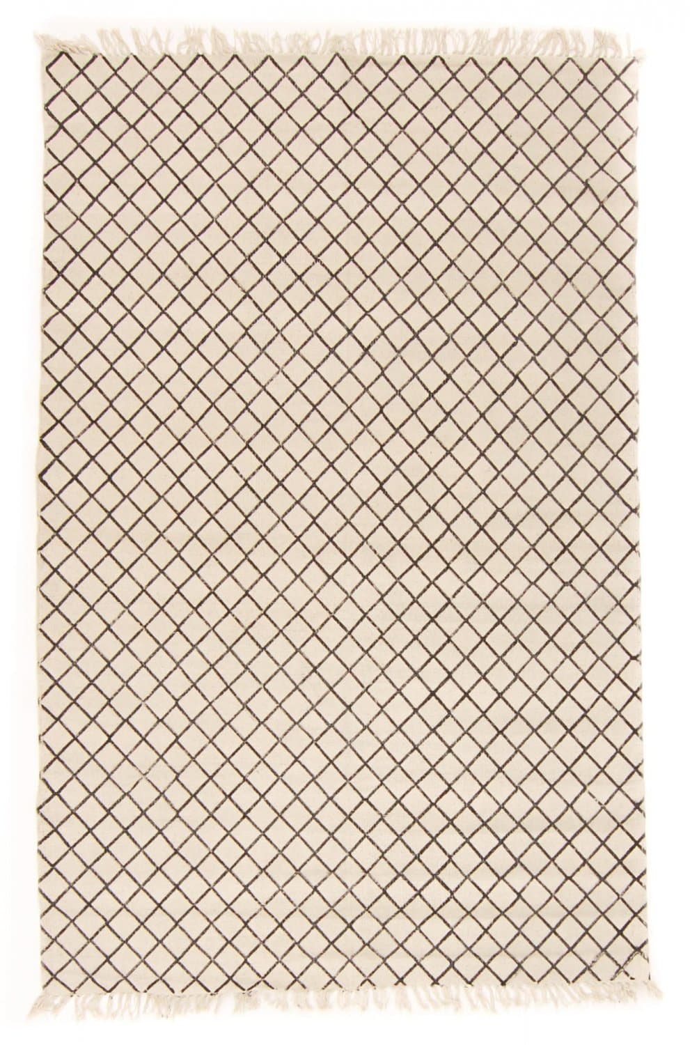 Flickenteppich - Agadir (schwarz/weiß) (Größe: 135 x 200 cm)