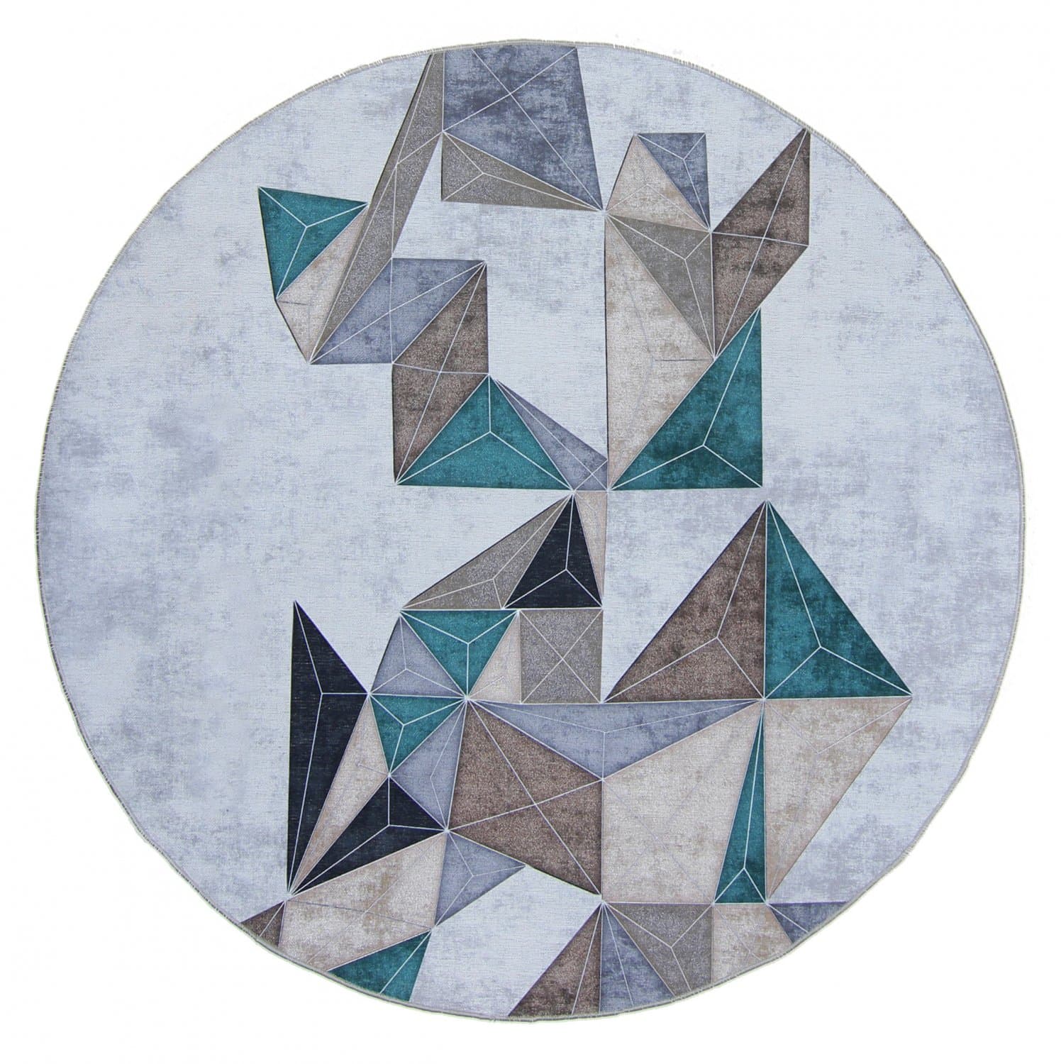 Rund Teppich - Feres (grau/beige/bunt) (Größe: Ø 180 cm)
