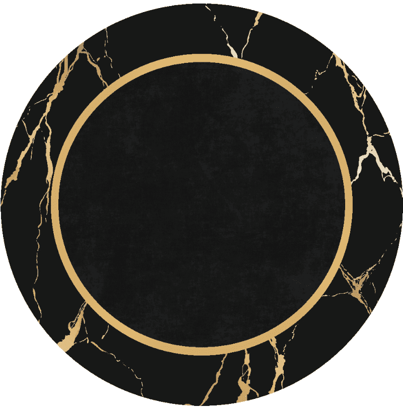 Rund Teppich - Cerasia (schwarz/gold) (Größe: Ø 160 cm)