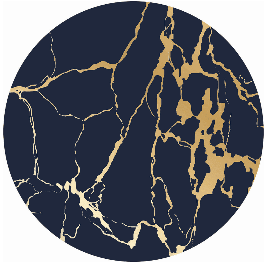 Rund Teppich - Cesina (schwarz/gold) (Größe: Ø 180 cm)