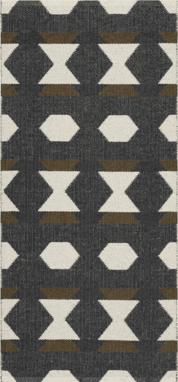 Kunststoffteppiche - Der Horred-Teppich Disa (schwarz) (Größe: 70 x 200 cm)