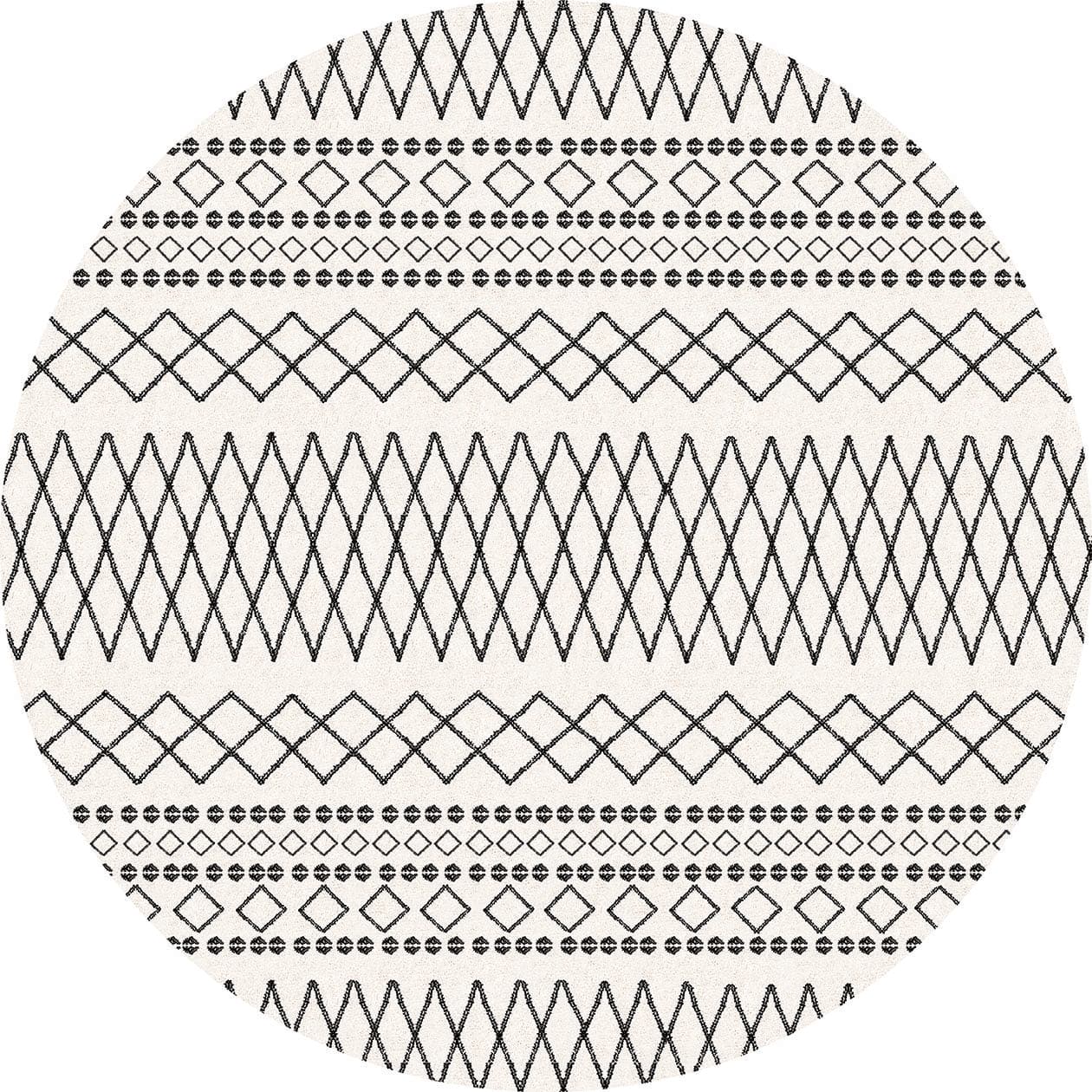Rund Teppich - Safi (schwarz/weiß) (Größe: Ø 160 cm)