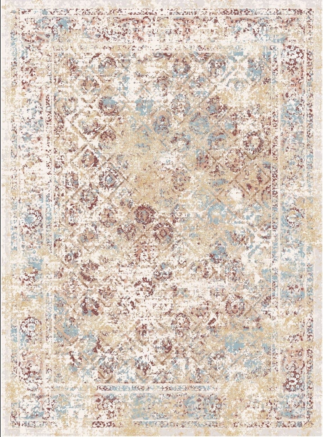 Wilton-Teppich - Douz (blau/multi) (Größe: 200 x 280 cm)