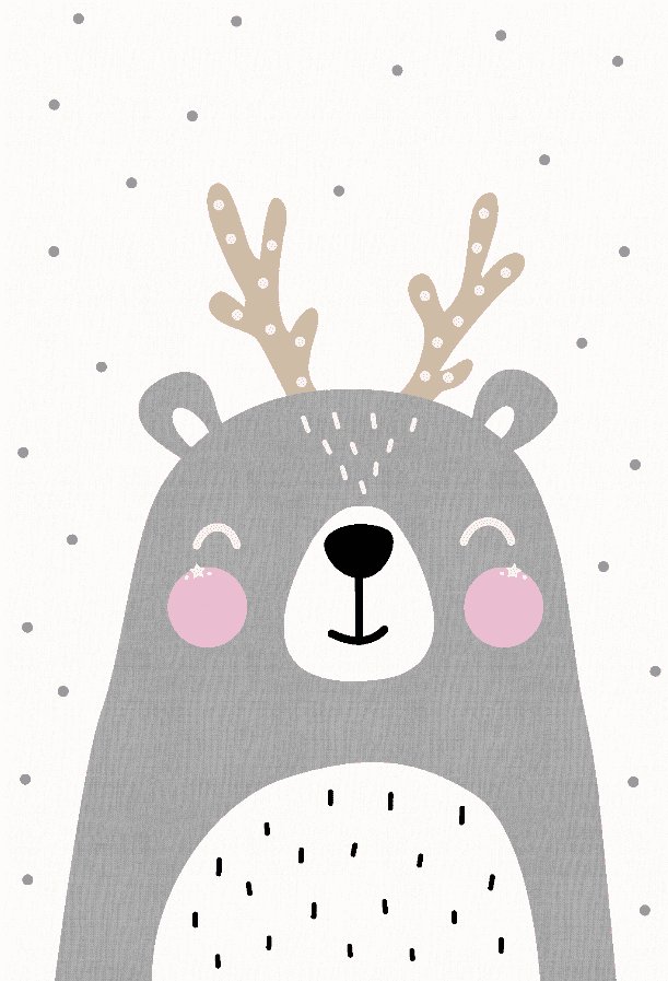 Kinderteppich - Happy Bear (Weiß) (Größe: 160 x 230 cm)