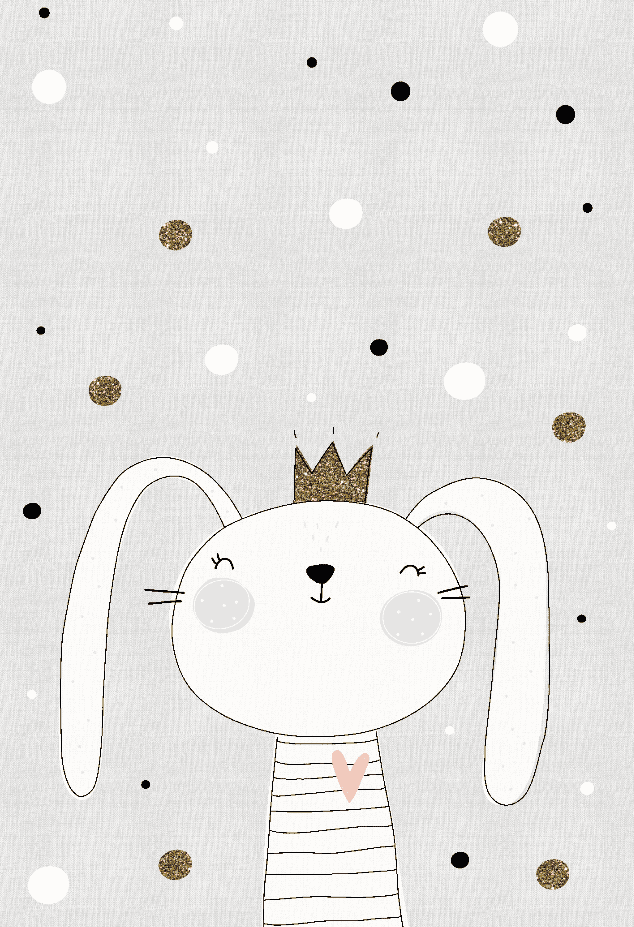 Kinderteppich - Rabbit Crown (grau) (Größe: 120 x 170 cm)