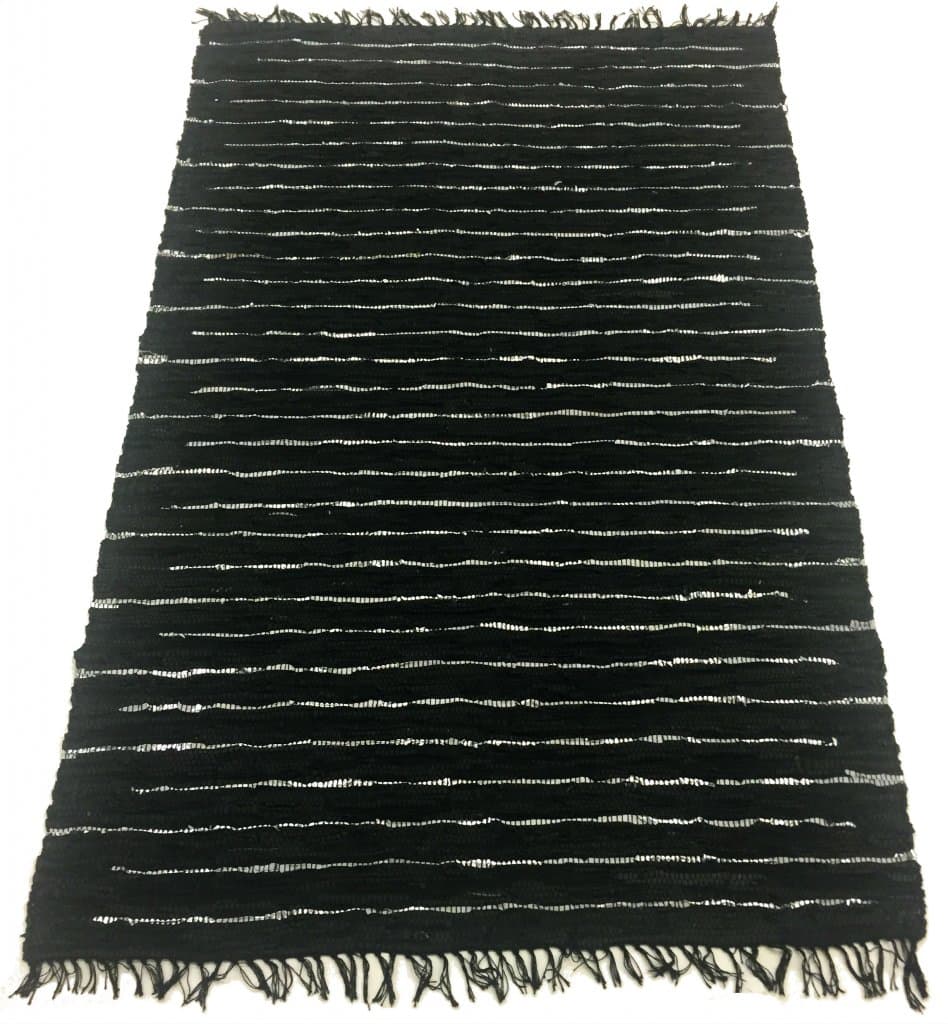 Flickenteppich - Nordal Design (schwarz - 100 % Leder) (Größe: 140 x 200 cm)