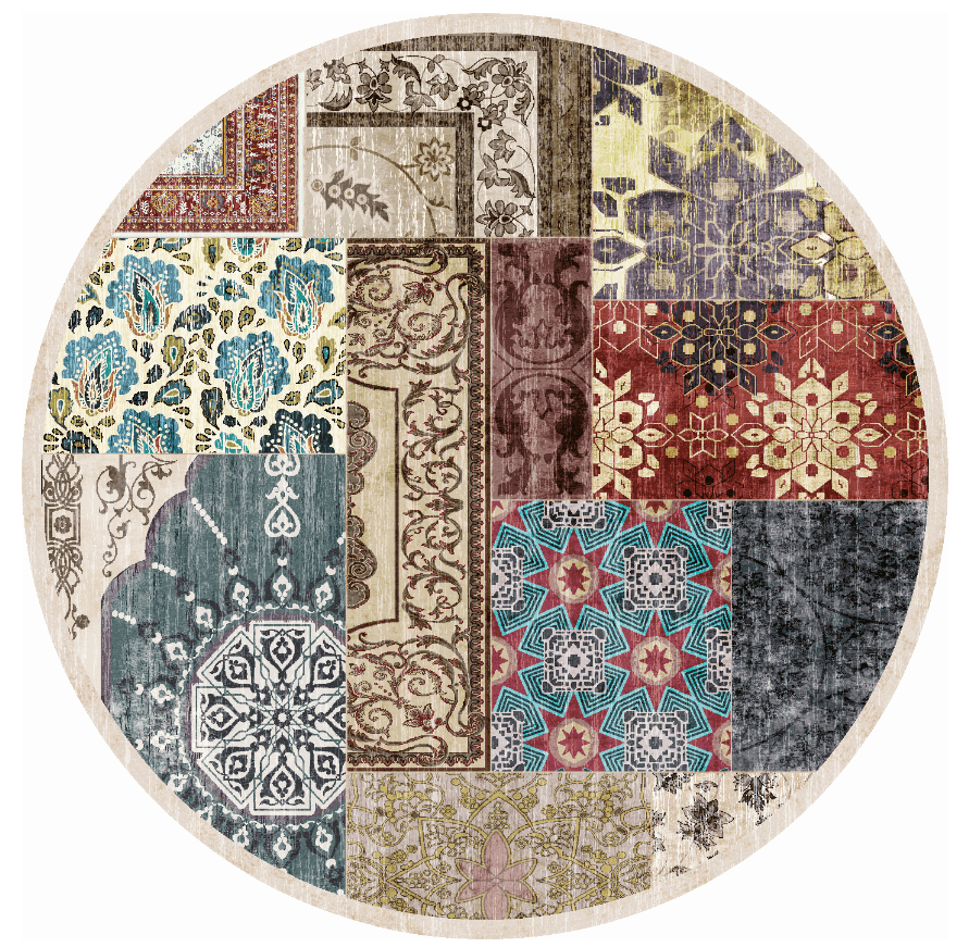 Rund Teppich - Linosa (bunt) (Größe: Ø 120 cm)