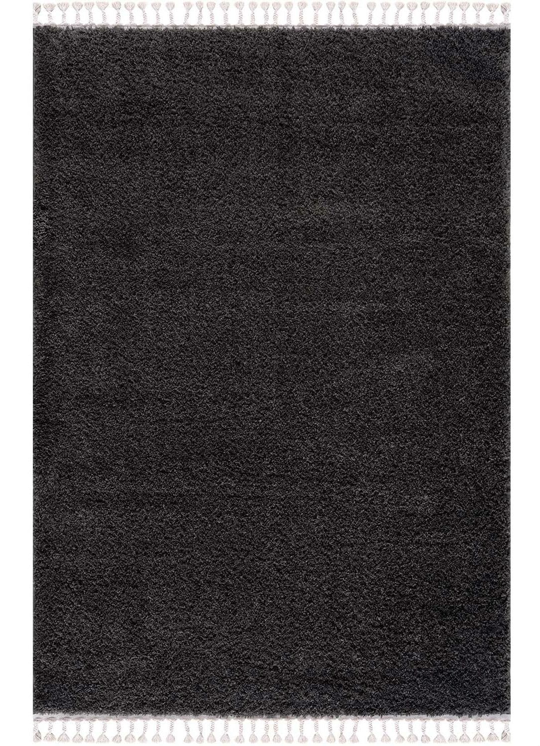 Hochflorteppiche - Cudillero (schwarz/anthrazit) (Größe: 80 x 150 cm)