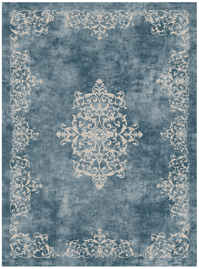 Wilton-Teppich - Santi (blau/beige) (Größe: 200 x 280 cm)