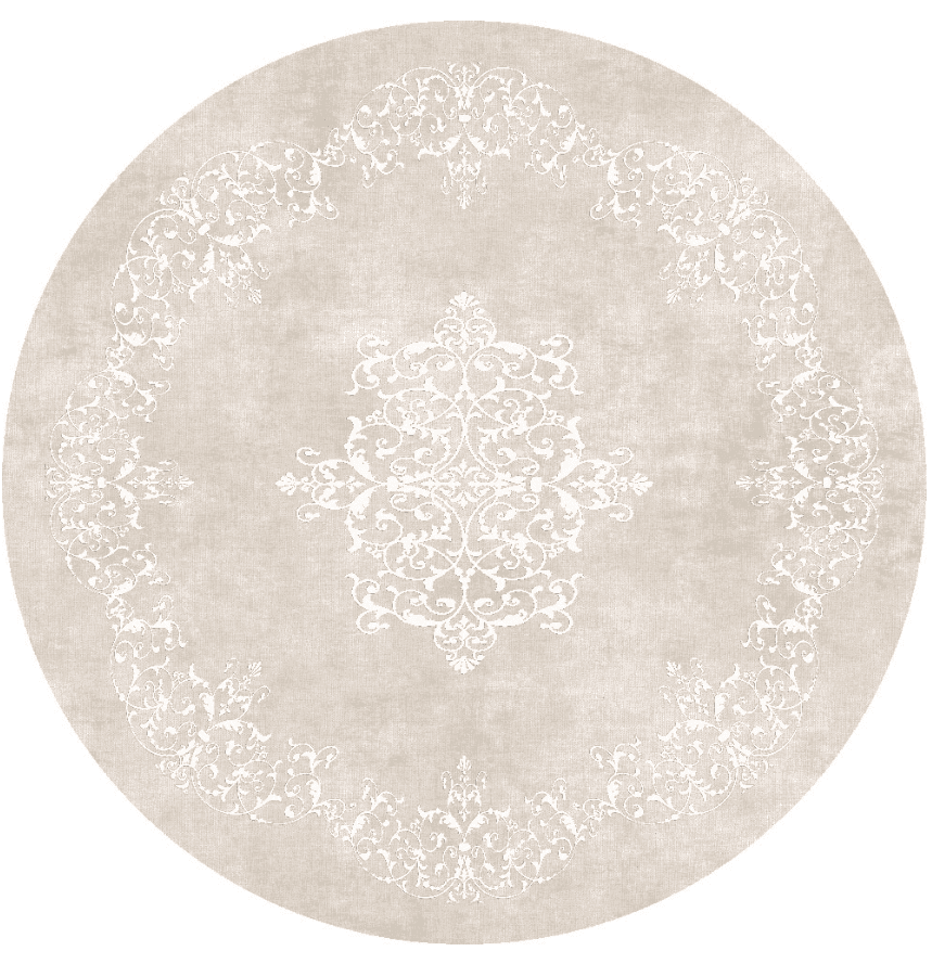 Rund Teppich - Santi (beige/weiß) (Größe: Ø 120 cm)