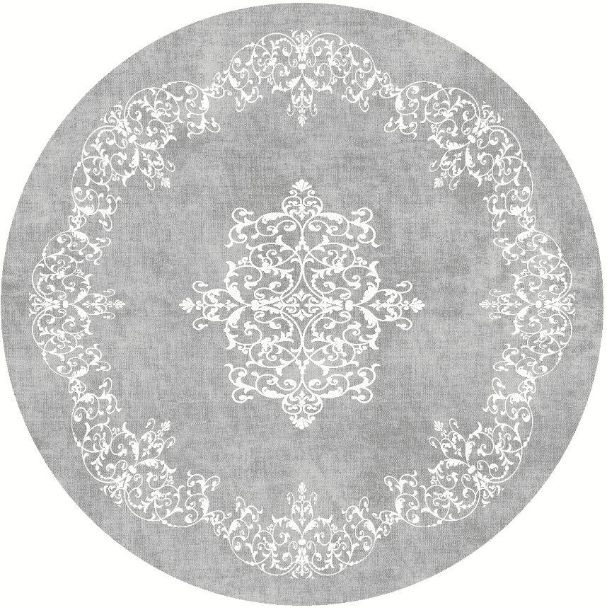 Rund Teppich - Santi (grau/weiß) (Größe: Ø 160 cm)