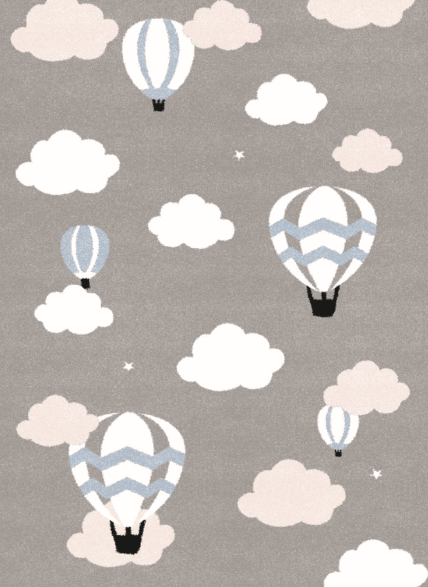 Kinderteppich - Balloons (blau) (Größe: 120 x 160 cm)